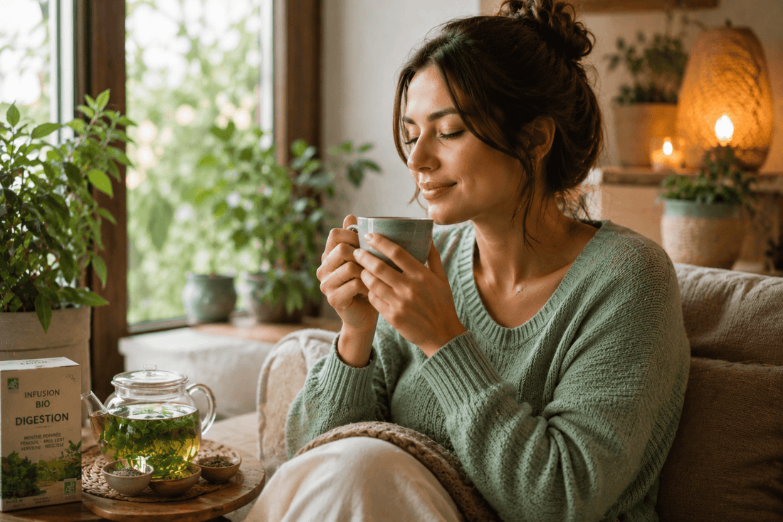 Infusion thé bio digestion ZenThé — plantes naturelles pour le confort digestif