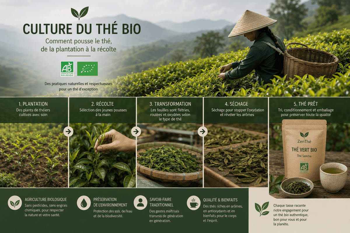 culture et plantation du thé bio - Zenthé