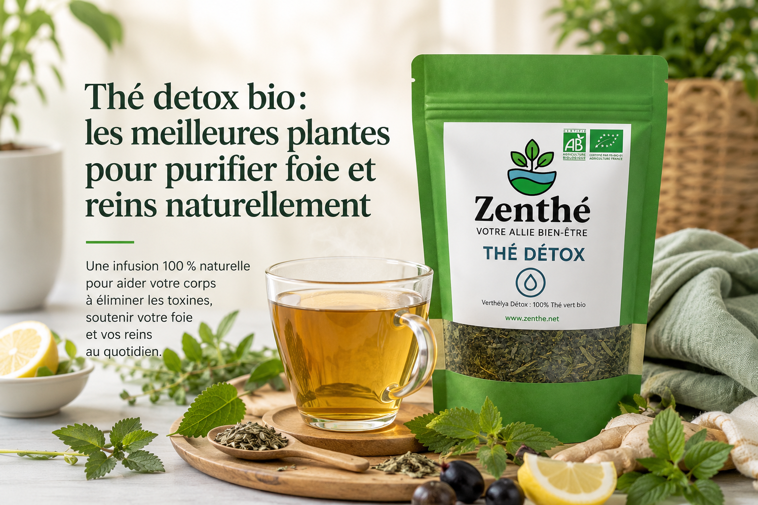 Thé, infusion et tisane detox bio : les meilleures plantes pour purifier foie et reins