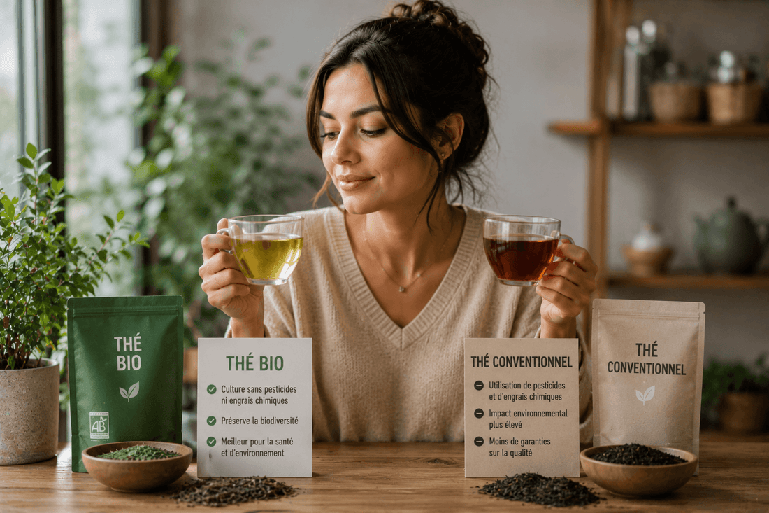 Thé bio vs thé conventionnel — comparaison qualité certification AB ZenThé