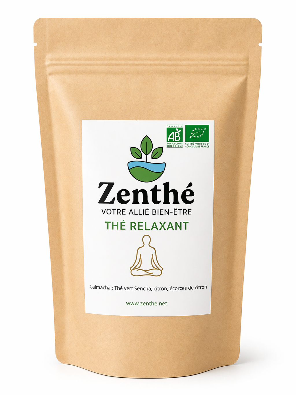 Calmacha bio infusettes - thé vert Sencha citron et écorces - clarté mentale ZenThé