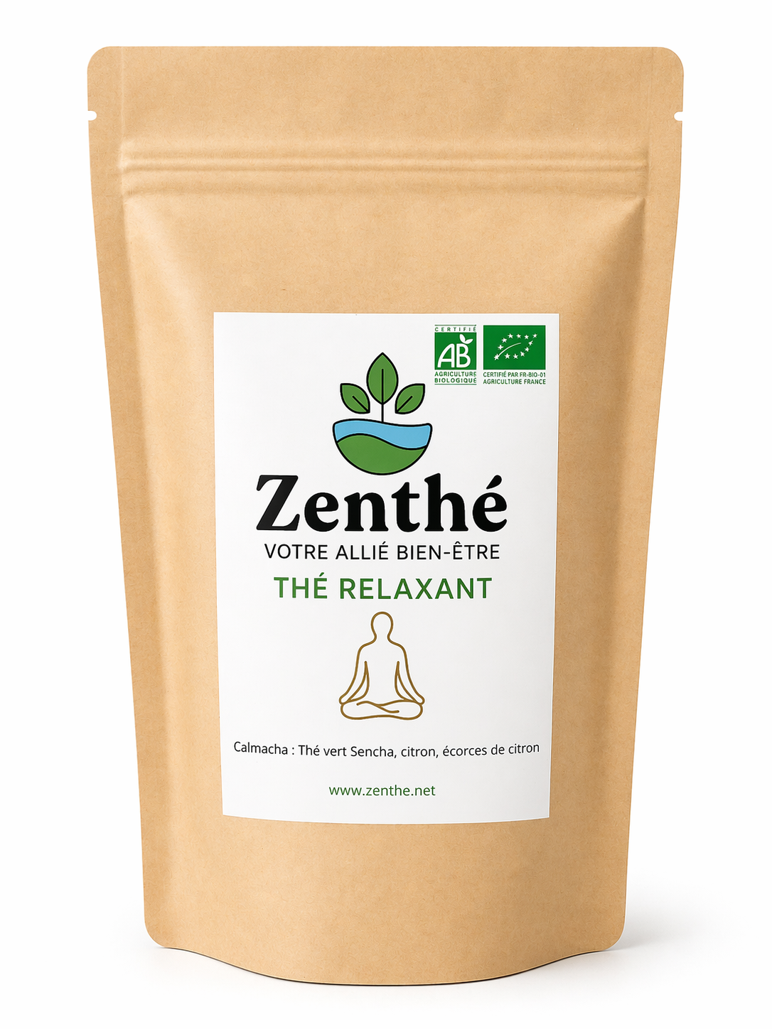 Calmacha bio infusettes - thé vert Sencha citron et écorces - clarté mentale ZenThé