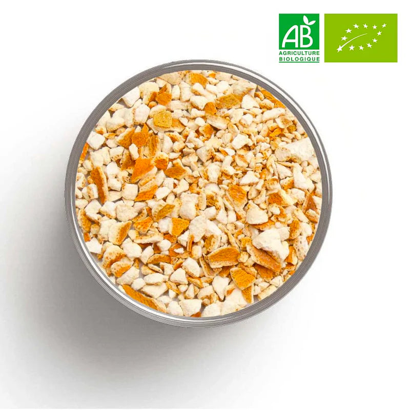 Tasse de Citrivia Fraîcheur bio - infusion jaune-ambrée orange amère digestive veineuse