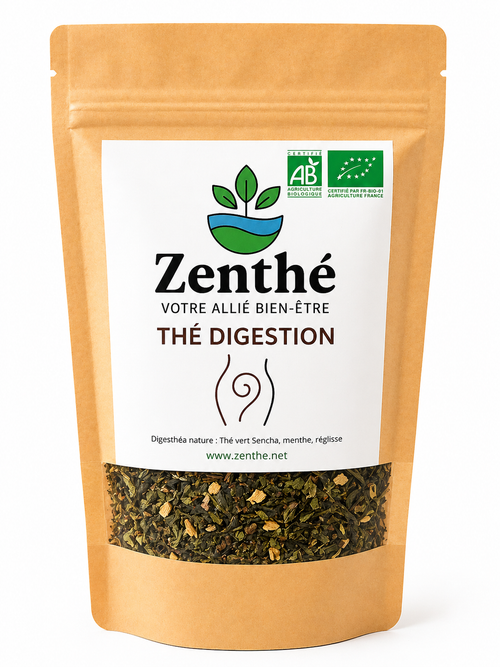Digesthéa Nature bio en vrac - thé vert Sencha menthe et réglisse digestif - ZenThé