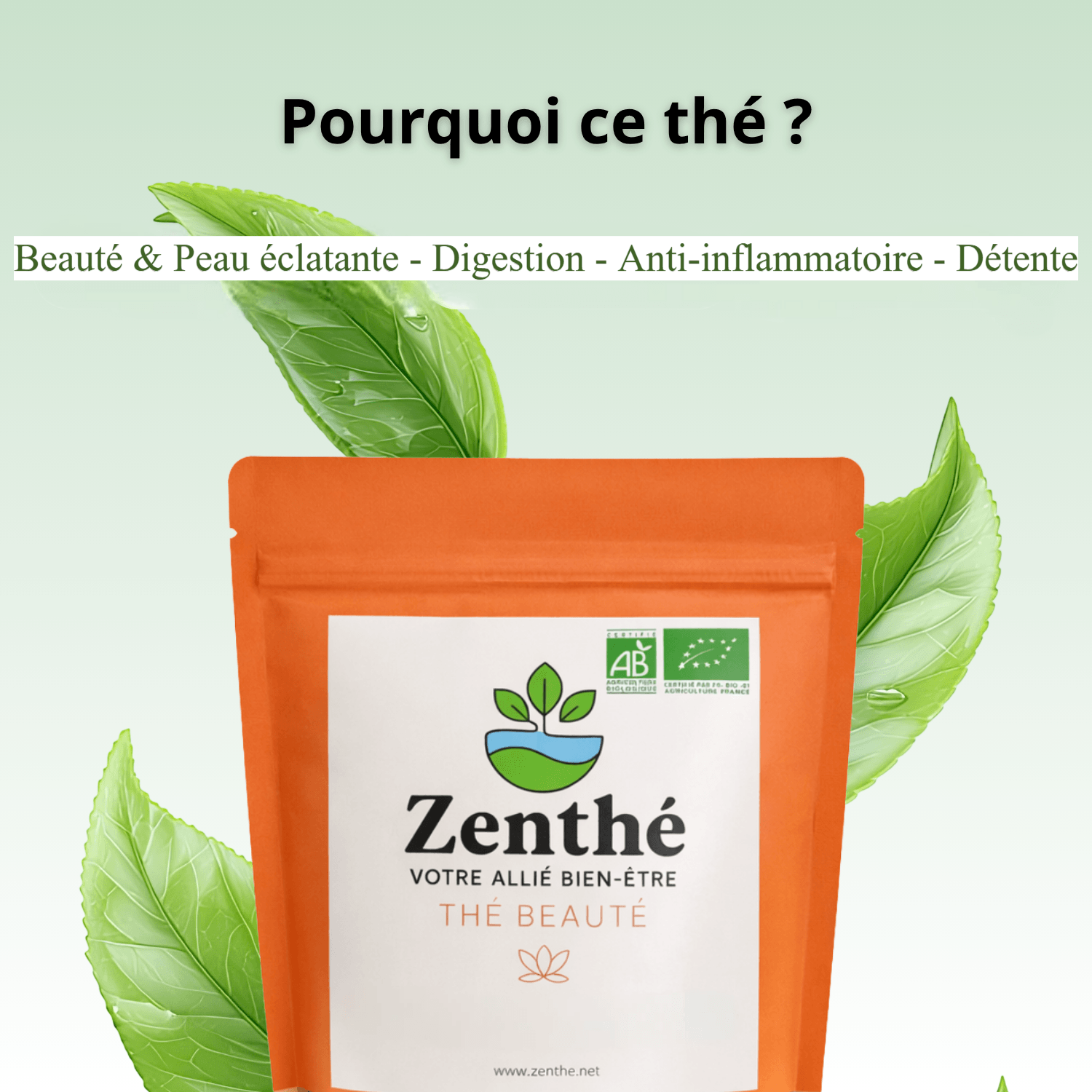 Epiderme Zen glacée pomme menthe concombre - tisane beauté spa estivale bio sans caféine_