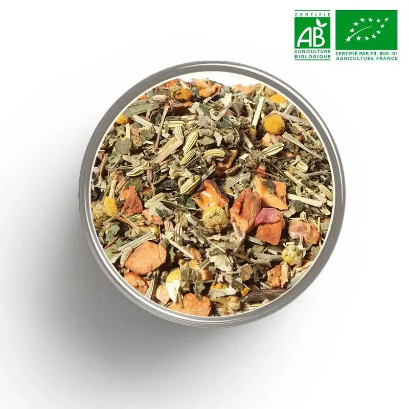 Tasse Epiderme Zen bio dorée-ambrée - rituel beauté soir digestion détente camomille fenouil