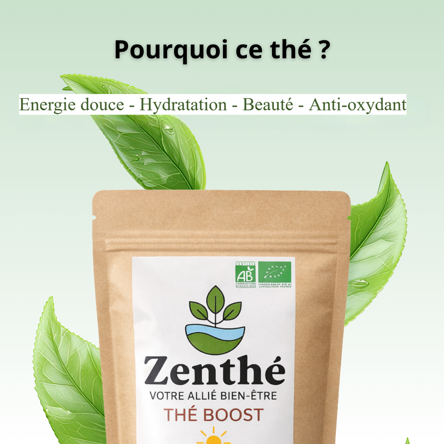 Ingrédients Ice Matcha bio - pomme, datte, sarrasin, coco et amande 100% naturels
