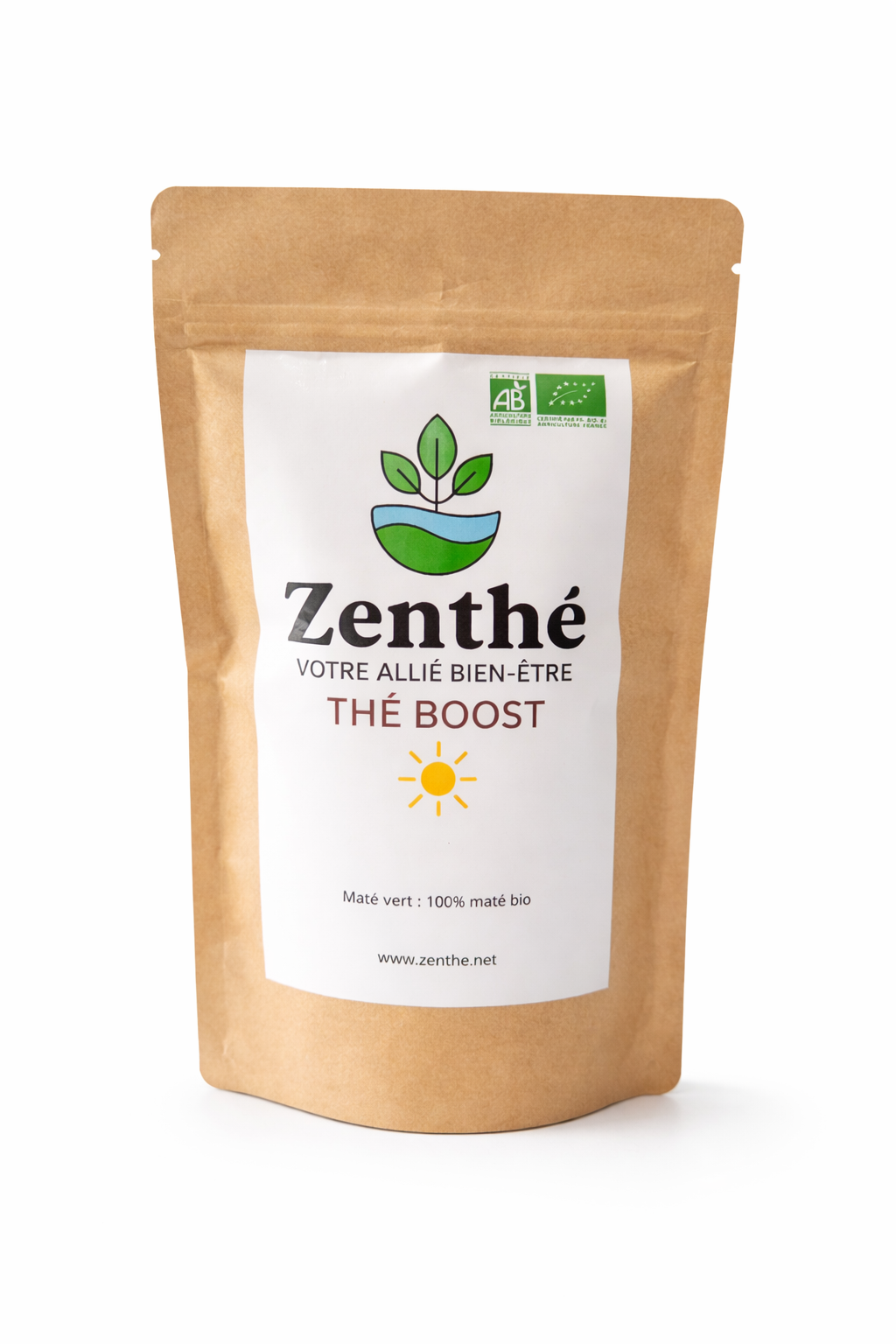 Maté vert bio en vrac 1kg origine Brésil - sachet produit ZenThé