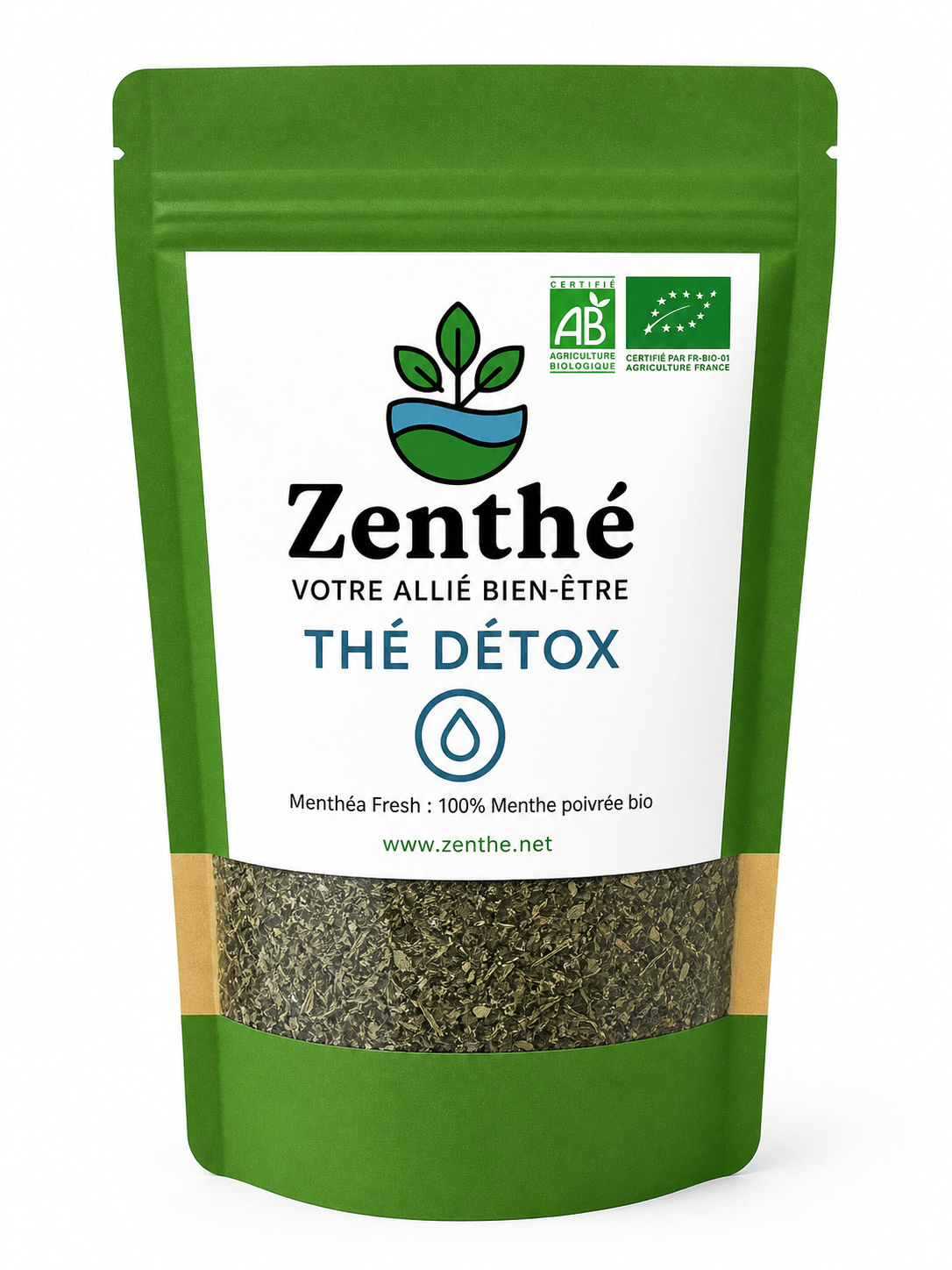 Menthéa Fresh bio vrac - menthe poivrée pure flocons Mentha piperita - ZenThé