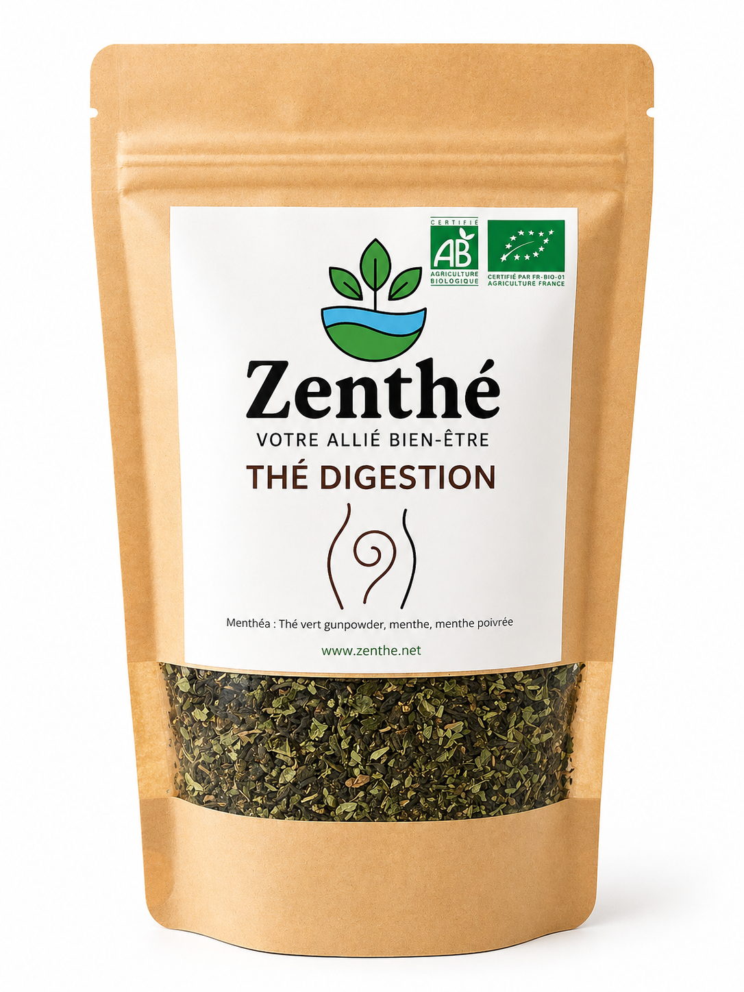 Menthéa bio en vrac - thé vert Gunpowder menthe douce et poivrée - ZenThé