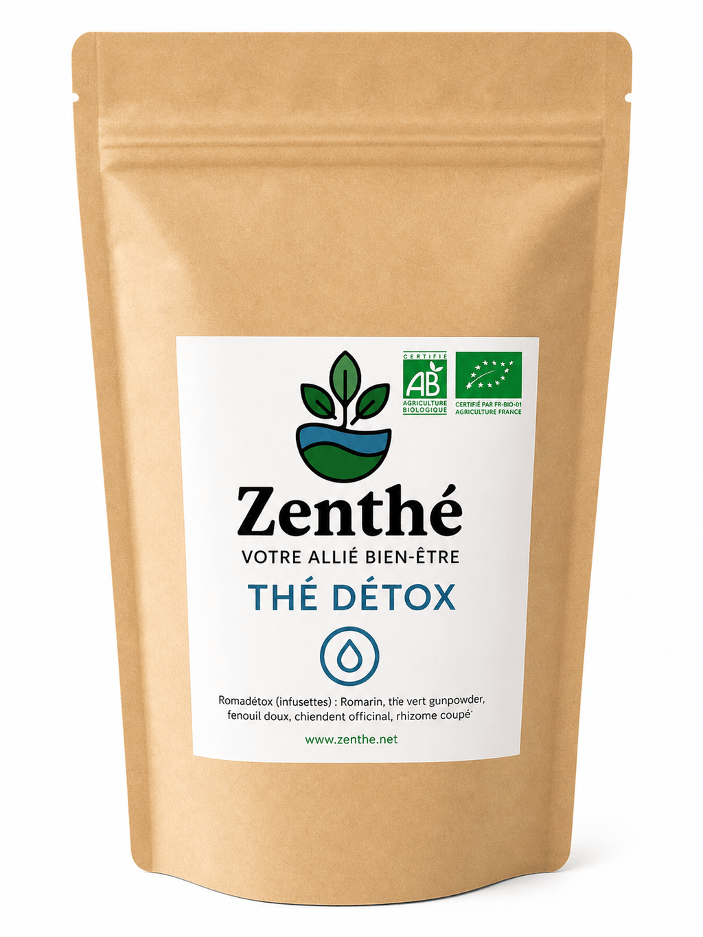 Romadétox bio infusettes - romarin gunpowder fenouil chiendent rhizomes détox foie reins - ZenThé