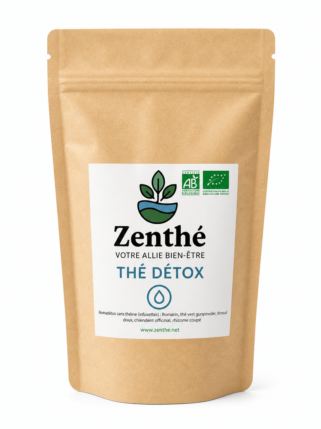 Romadétox Sans Théine bio infusettes - romarin fenouil chiendent gunpowder déthéiné - ZenThé