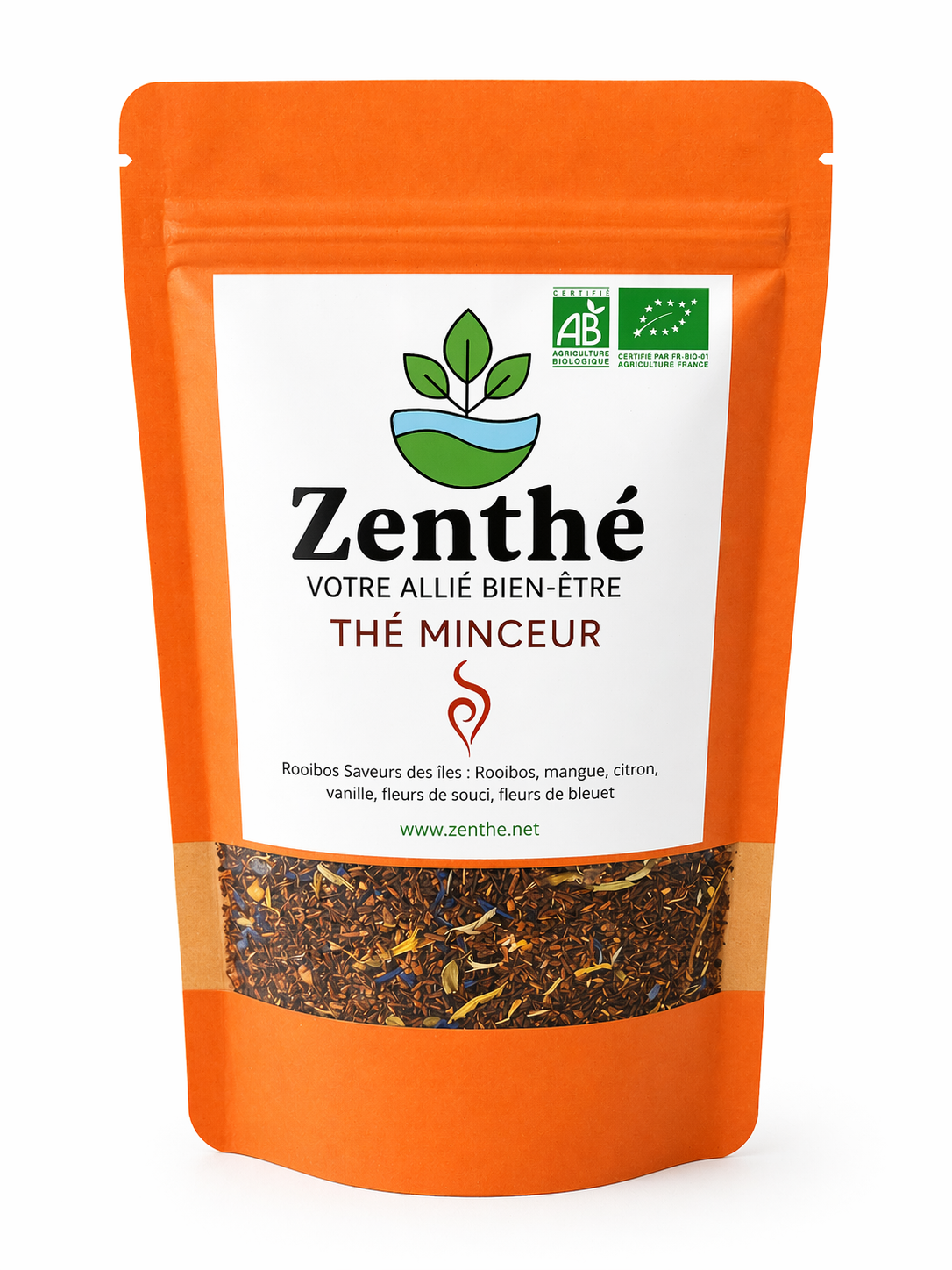Rooibos Saveurs des Îles bio en vrac - mangue citron vanille calendula bleuet - ZenThé