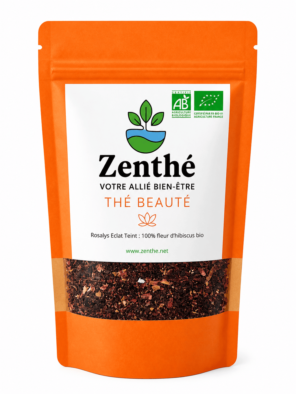 Rosalys Éclat Teint bio vrac - fleurs hibiscus sabdariffa - vitamine C AHA anthocyanes éclat peau