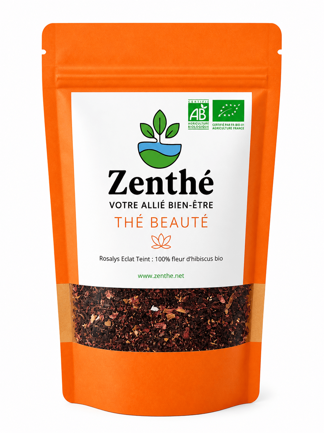 Rosalys Éclat Teint bio vrac - fleurs hibiscus sabdariffa - vitamine C AHA anthocyanes éclat peau