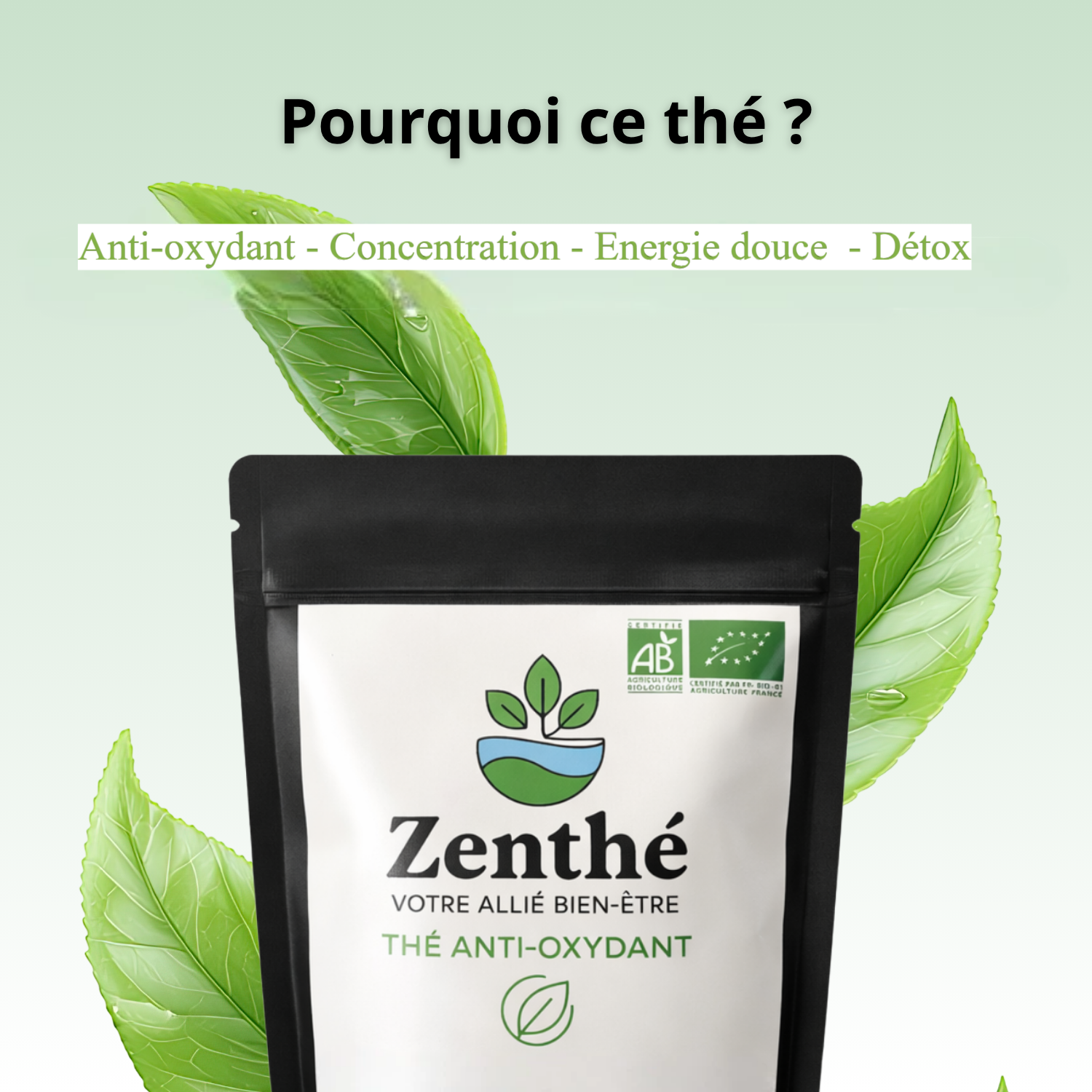Thé Jeunesse bio cold brew - verre glacé citron Sencha EGCG antioxydant été