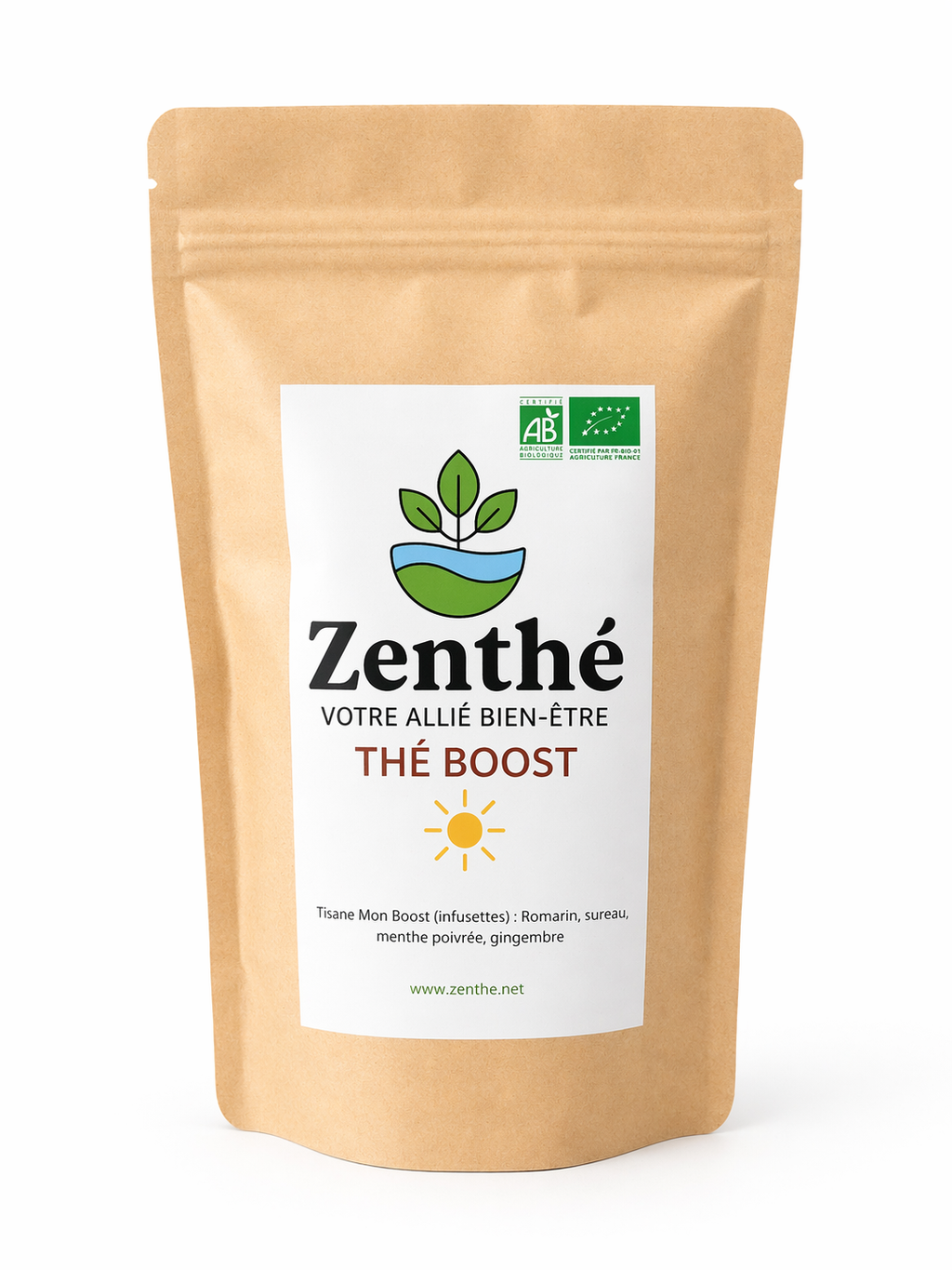 Tisane Mon Boost bio infusettes - gingembre menthe romarin sureau - ZenThé