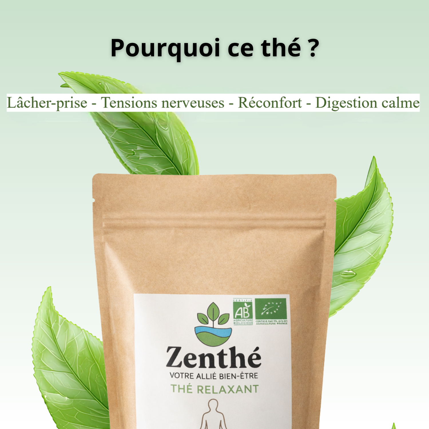 Tasse de tisane Ma Détente bio en pause anti-stress journée - lavande valériane mélisse