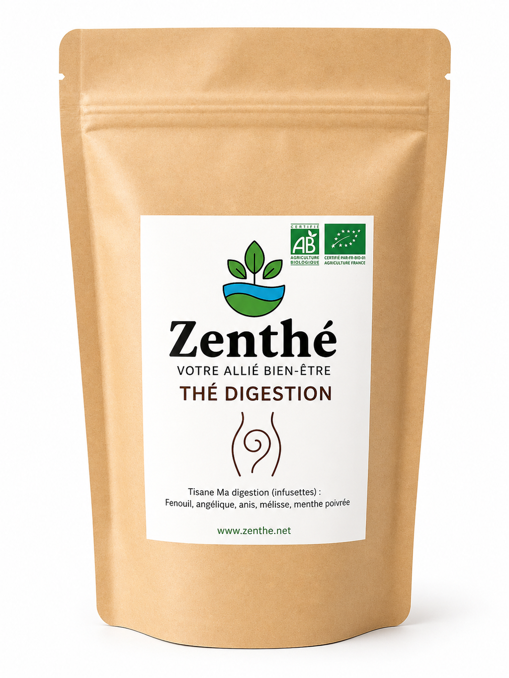 Tisane Ma Digestion bio infusettes - fenouil menthe poivrée mélisse anis angélique - ZenThé