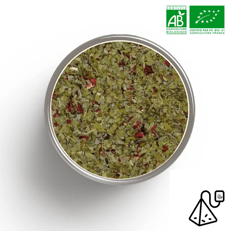 Tasse de tisane minceur bio rouge - hibiscus myrtille drainage naturel
