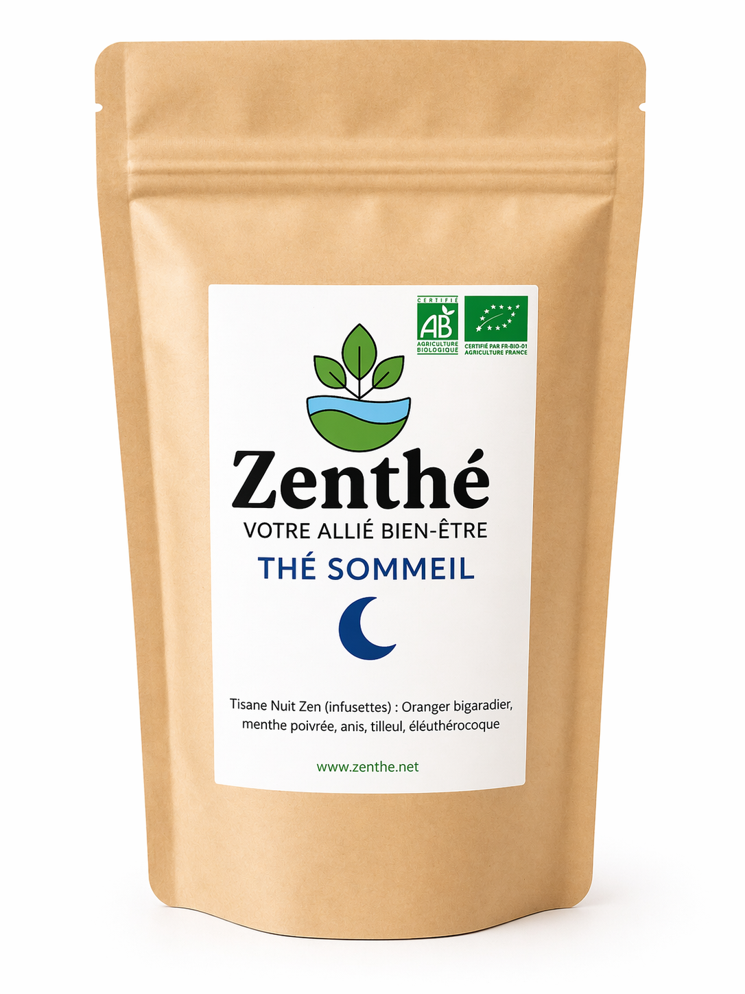 Tisane Nuit Zen bio infusettes - tilleul oranger éleuthérocoque menthe anis - ZenThé