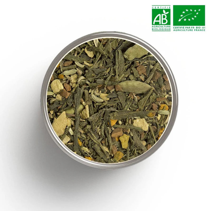 Tasse de Verdélixir bio - chai vert épicé matcha curcuma vitalité