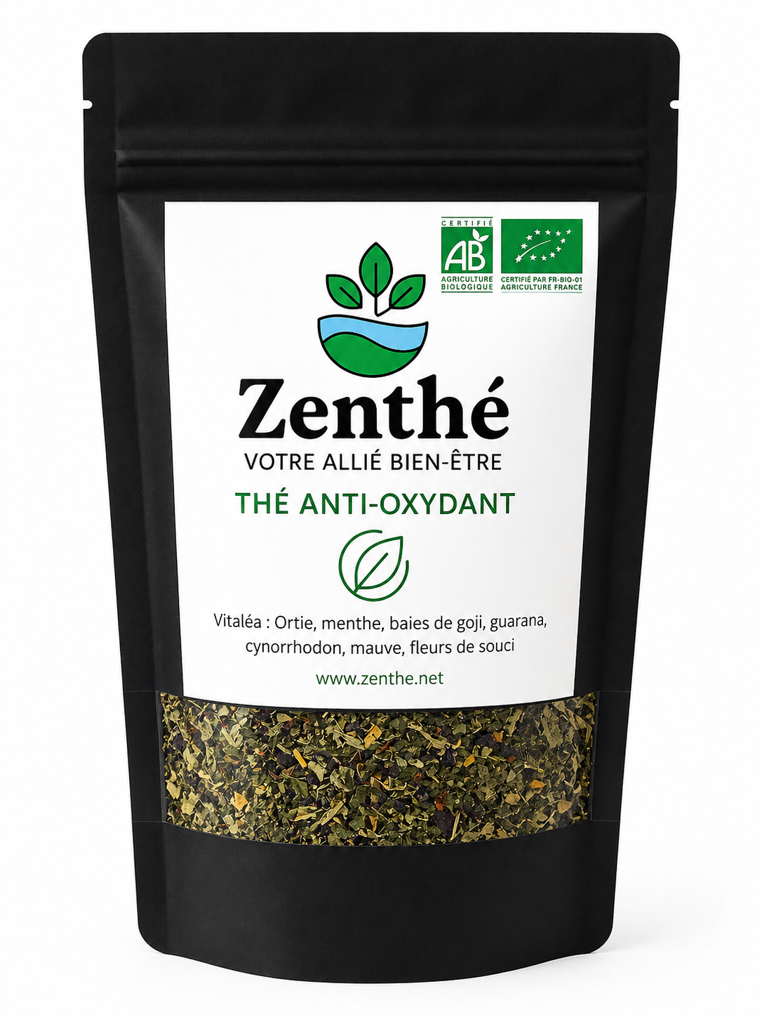Vitaléa bio en vrac - goji guarana ortie cynorrhodon menthe mauve calendula - ZenThé